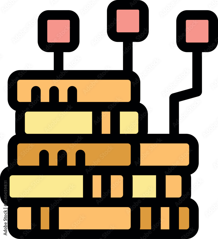 Aufkleber server racks processing and transferring data, symbolizing data center operations and network infras