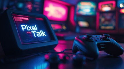 Vibrant Gaming Scene with Retro Television