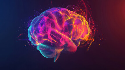 Fototapeta premium colorful abstract representation of mind in motion, showcasing vibrant hues and dynamic patterns that evoke creativity and thought. image captures essence of cognitive processes
