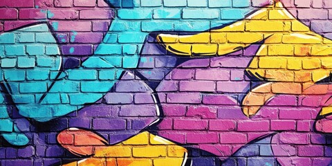 Obraz premium Vibrant Graffiti Art on Brick Wall