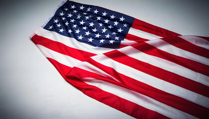 Wrinkled American Flag on Black Background &ndash; Dramatic 4th of July Patriotic Design for Social Media, Advertising, Print, and Independence Day Decor Textured Vintage-Inspired USA Flag Isolated