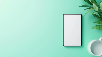 mockup showcase Floating phone and tablet with blank screens, gradient background, ideal for presenting responsive design concepts