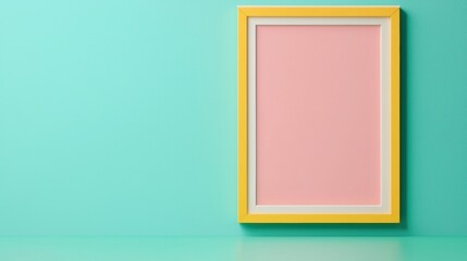 mockup layout Blank poster frame hanging on a wall, gallery setting, perfect for displaying artwork or photography