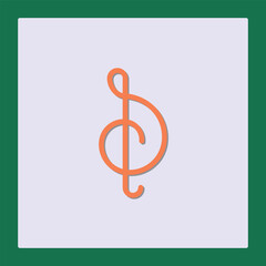 Naklejka premium Elegant Treble Clef Design: Minimalist Music Icon