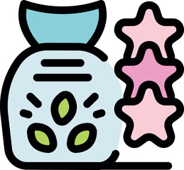 Seed pack with three stars representing its high quality, perfect for agricultural or farming projects