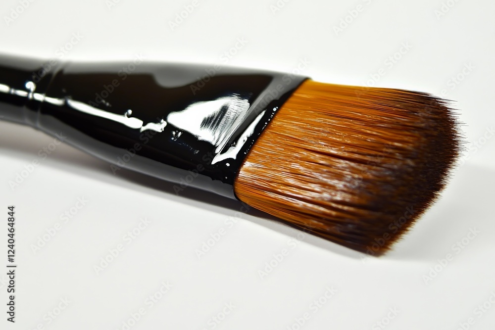 Poster high-quality paintbrush resting on a clean surface ready for artistic creation or painting projects