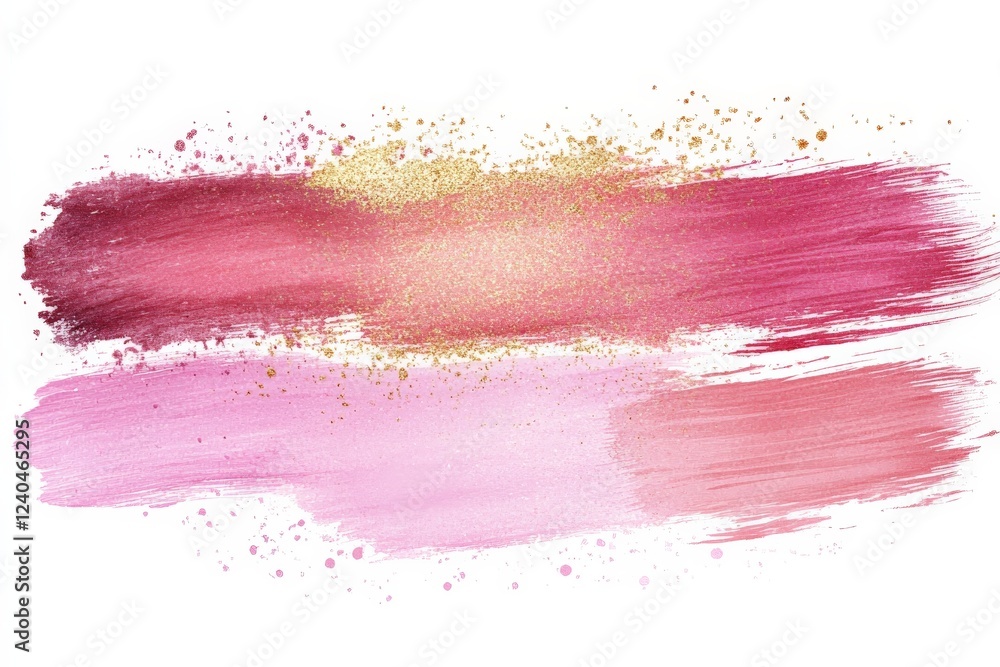 Poster vibrant splashes of pink and gold paint creating an artistic backdrop for creativity and design expl