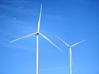 Wind power against blue sky