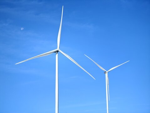 Wind power against blue sky