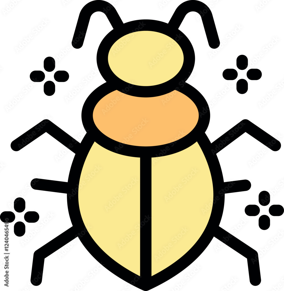  simple icon representing a software bug, symbolizing errors, glitches, or defects in a computer prog
