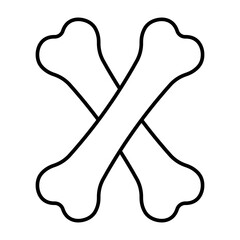 Two crossed bones, symbol death and danger, crossbones warning pirate