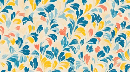 Vibrant Floral Seamless Pattern Design AI Generated Art