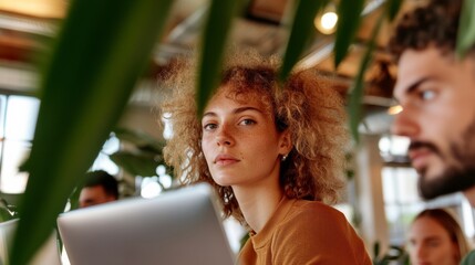 Y2K Aesthetic Diverse Workspace Multicultural Professionals Collaborate with Chrome Laptops - Tech Creativity and Business Innovation for Modern Offices