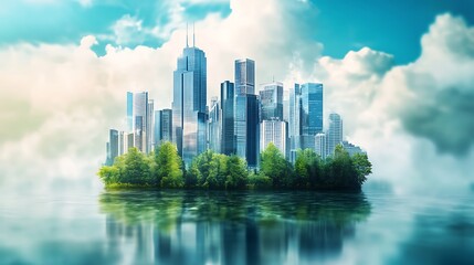 Fototapeta premium Modern city and environmental technology concept