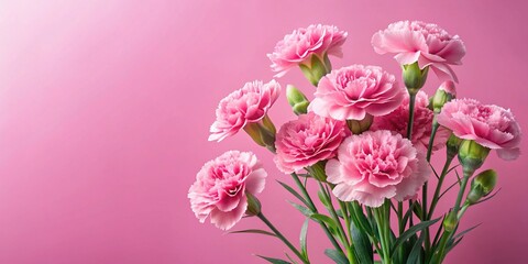 Pink Carnation Bouquet: Mothers Day, Womens Day, Wedding Floral Background