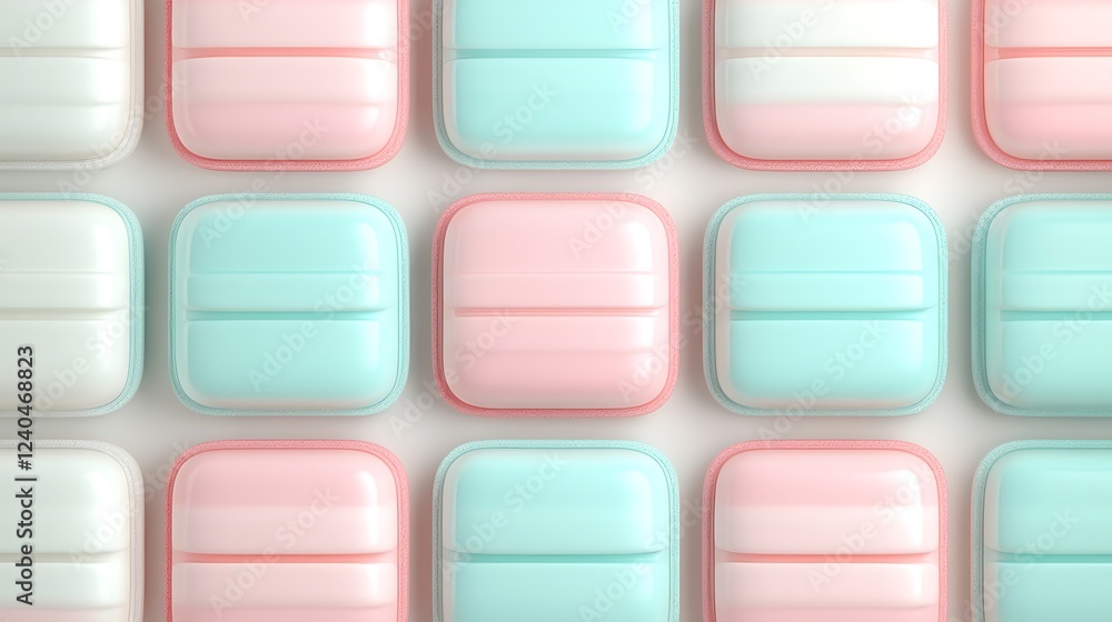 Poster colorful pastel boxes arranged in a grid pattern creating a modern and vibrant background design