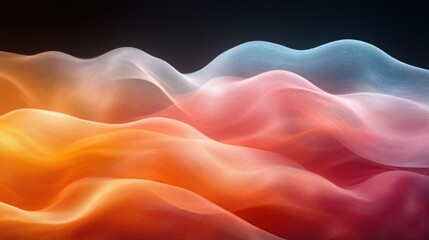 Fototapeta premium Colorful waves flowing, dark background, abstract art, website design