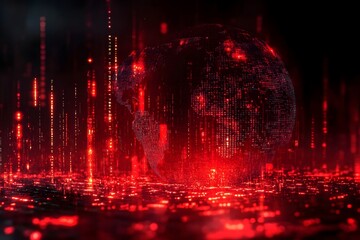 Global digital red data analysis of the economy and financial business markets in danger of world