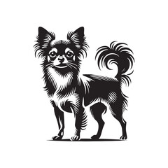 Chihuahua Dog Vector Silhouette - Chihuahua Dog Minimalist Design - Chihuahua Dog Illustration.