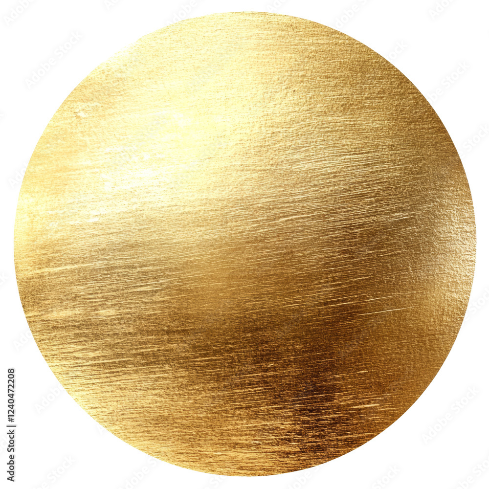 Poster A circular image showcasing a brushed gold texture ideal for backgrounds or design elements.