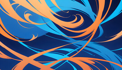 Obraz premium abstract background with swirls blue and gold 