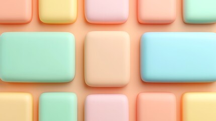 Colorful pastel soap bars arranged in a stylish pattern on a smooth surface for beauty and wellness themes