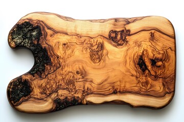 Rustic Olive Wood Cutting Board with Unique Grain for Kitchen Decor and Culinary Arts