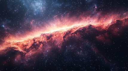 Fototapeta premium Cosmic Nebula, fiery expanse, space, background stars, design