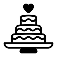 This Wedding cake icon is suitable for Wedding, Valentine, etc.
