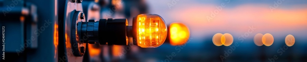 Aufkleber industrial tech aesthetic illuminated mechanical interfaces with steel textures - advanced power pla