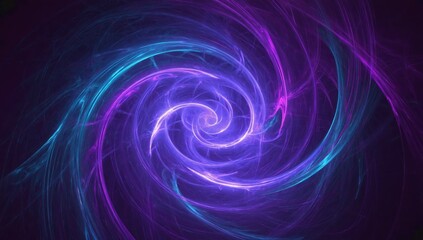 Abstract swirling purple and blue energy vortex. Background dark, cosmic. Use website background