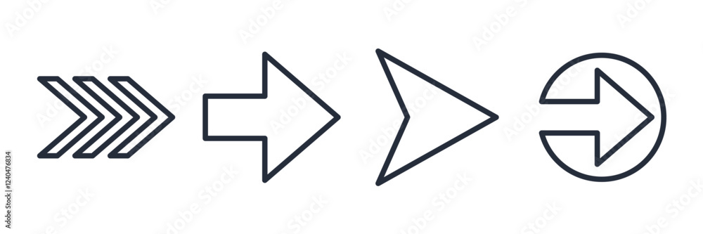 Aufkleber arrow icon symbol vector sign isolated on white background illustration for graphic and web design