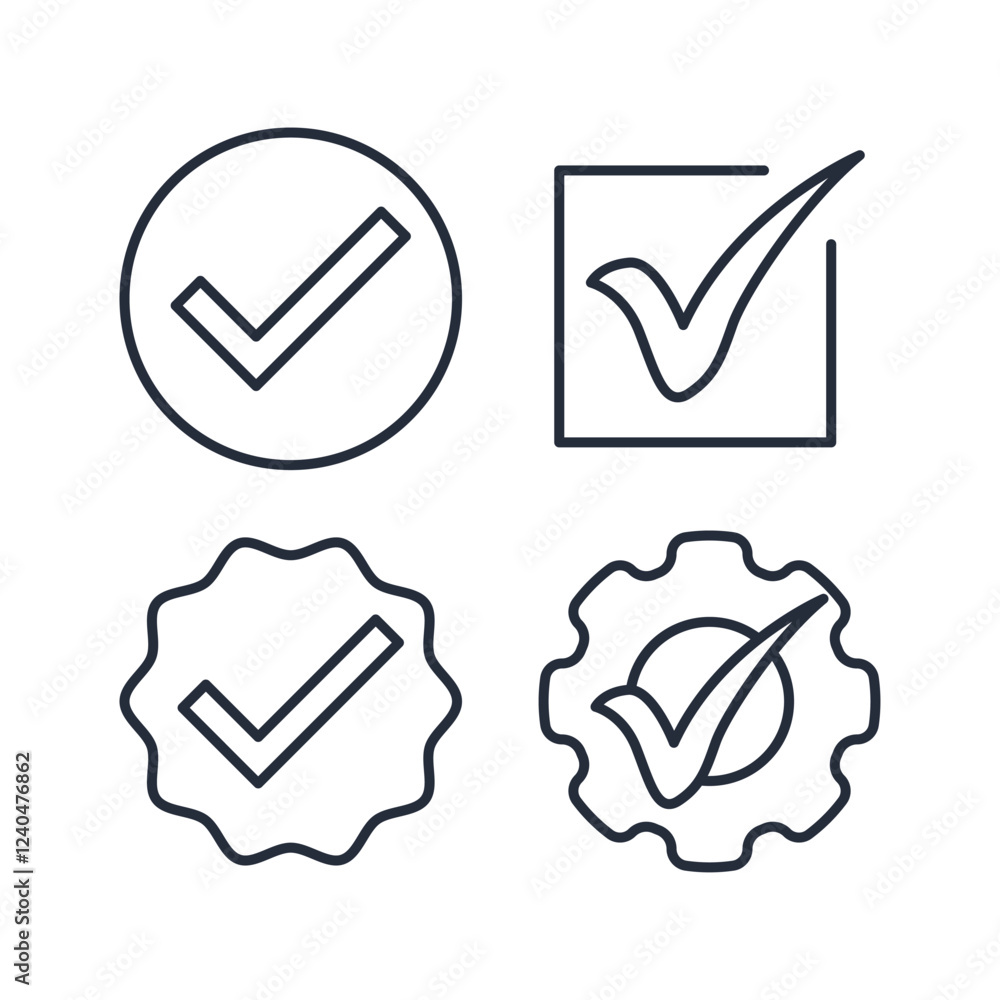 Aufkleber checkmark icon symbol vector sign isolated on white background illustration for graphic and web desi
