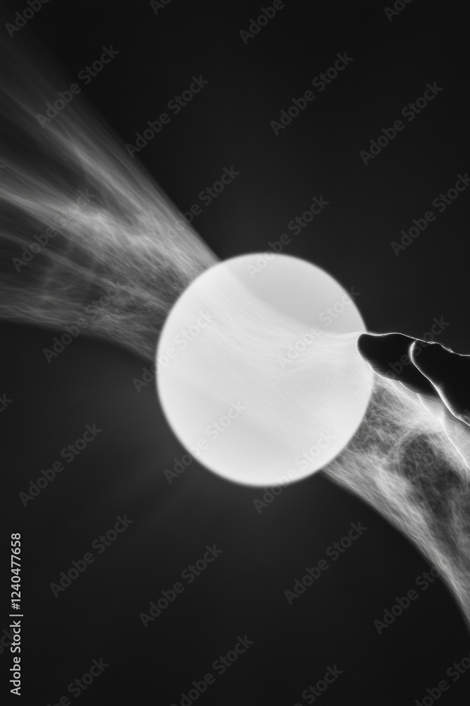 Poster futuristic cosmic energy visualization plasma dynamics on sleek surface - scientific education and i