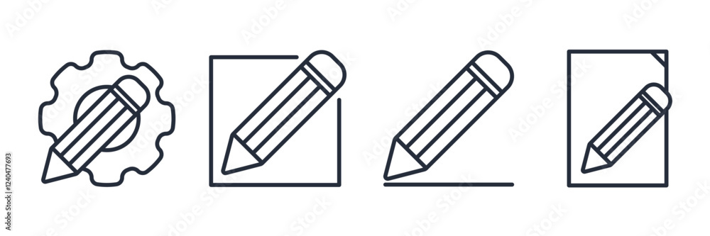 Poster edit or pencil icon symbol vector sign isolated on white background illustration for graphic and web