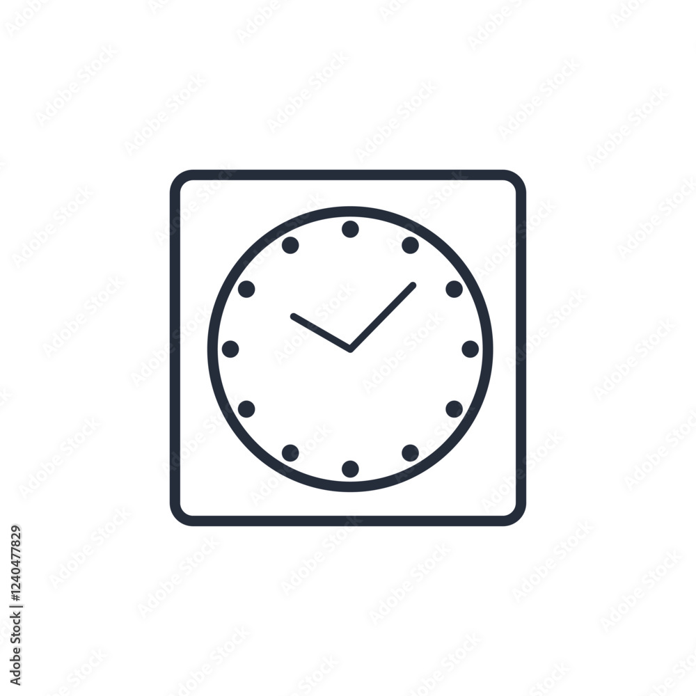 Aufkleber clock time icon symbol vector sign isolated on white background illustration for graphic and web des