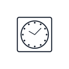 Clock Time icon symbol vector sign isolated on white background illustration for graphic and web design