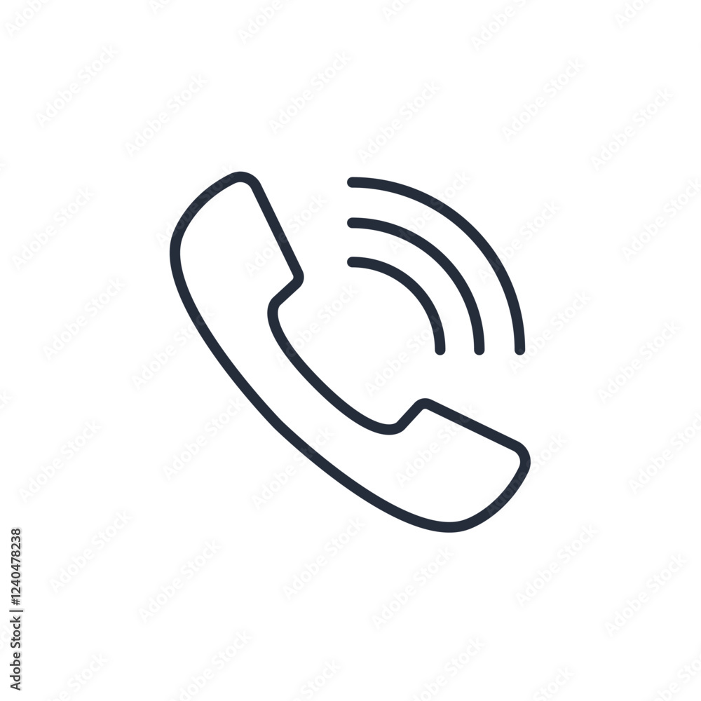 Aufkleber Phone call icon symbol vector sign isolated on white background illustration for graphic and web design