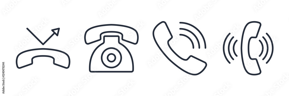 Poster Phone call icon symbol vector sign isolated on white background illustration for graphic and web design