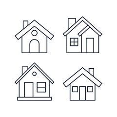 Simple Set Home icon template color editable. House pack symbol vector sign isolated on white background illustration for graphic and web design