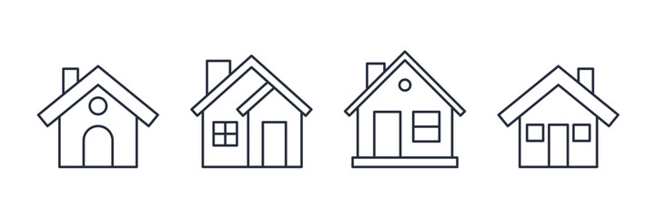 Simple Set Home icon template color editable. House pack symbol vector sign isolated on white background illustration for graphic and web design