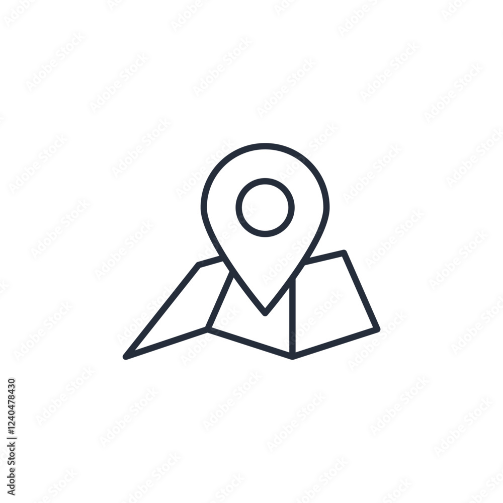 Poster location pin icon symbol vector sign isolated on white background illustration for graphic and web d