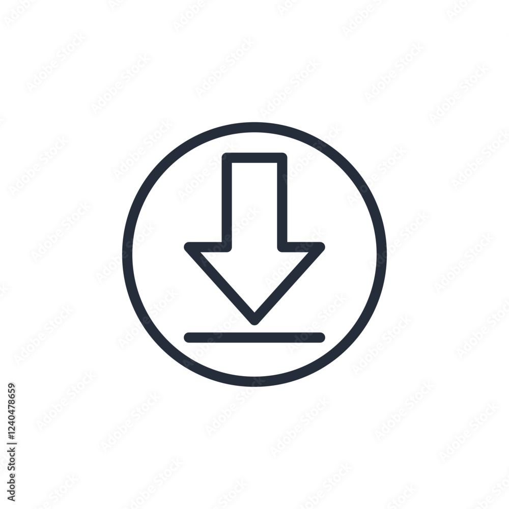 Poster download icon symbol vector sign isolated on white background illustration for graphic and web desig