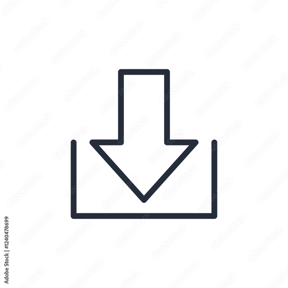 Poster download icon symbol vector sign isolated on white background illustration for graphic and web desig