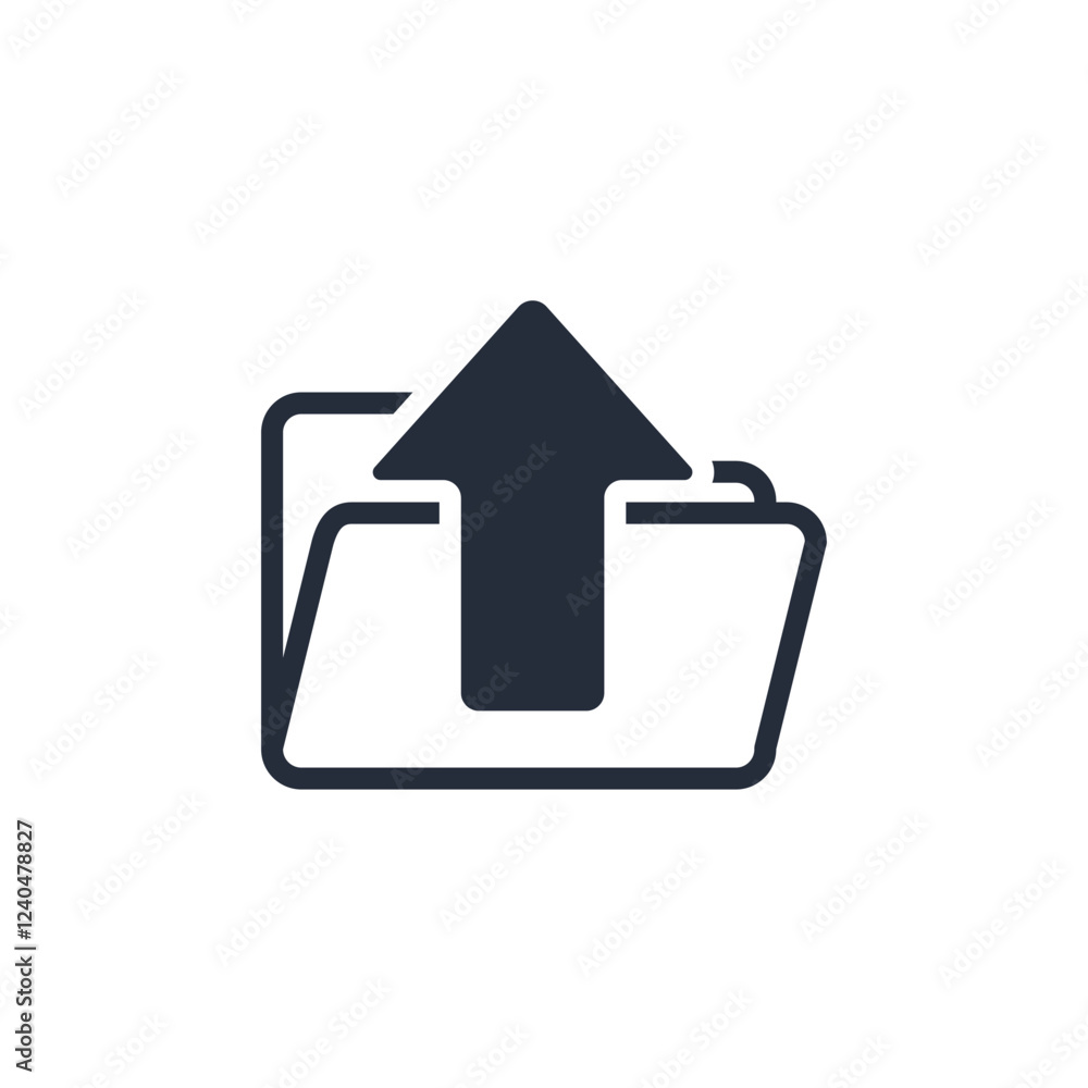 Poster Upload icon symbol vector sign isolated on white background illustration for graphic and web design