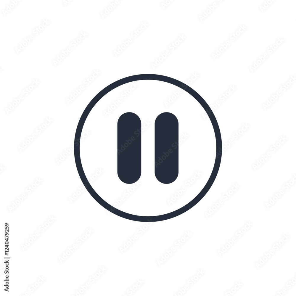 Poster pause icon symbol vector sign isolated on white background illustration for graphic and web design