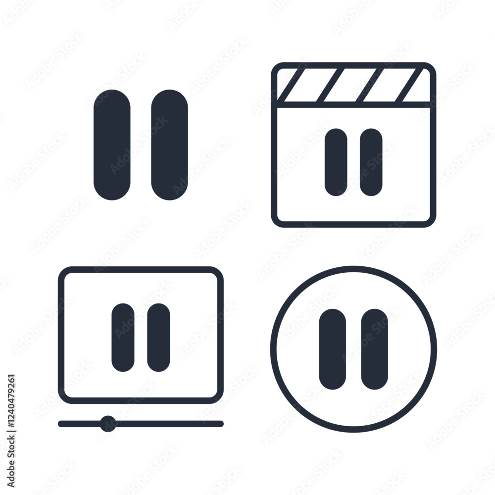 Leinwandbilder pause icon symbol vector sign isolated on white background illustration for graphic and web design