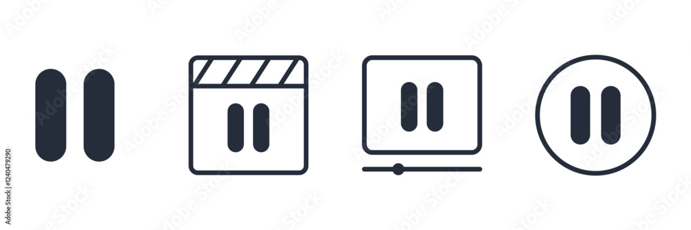 Aufkleber Pause icon symbol vector sign isolated on white background illustration for graphic and web design
