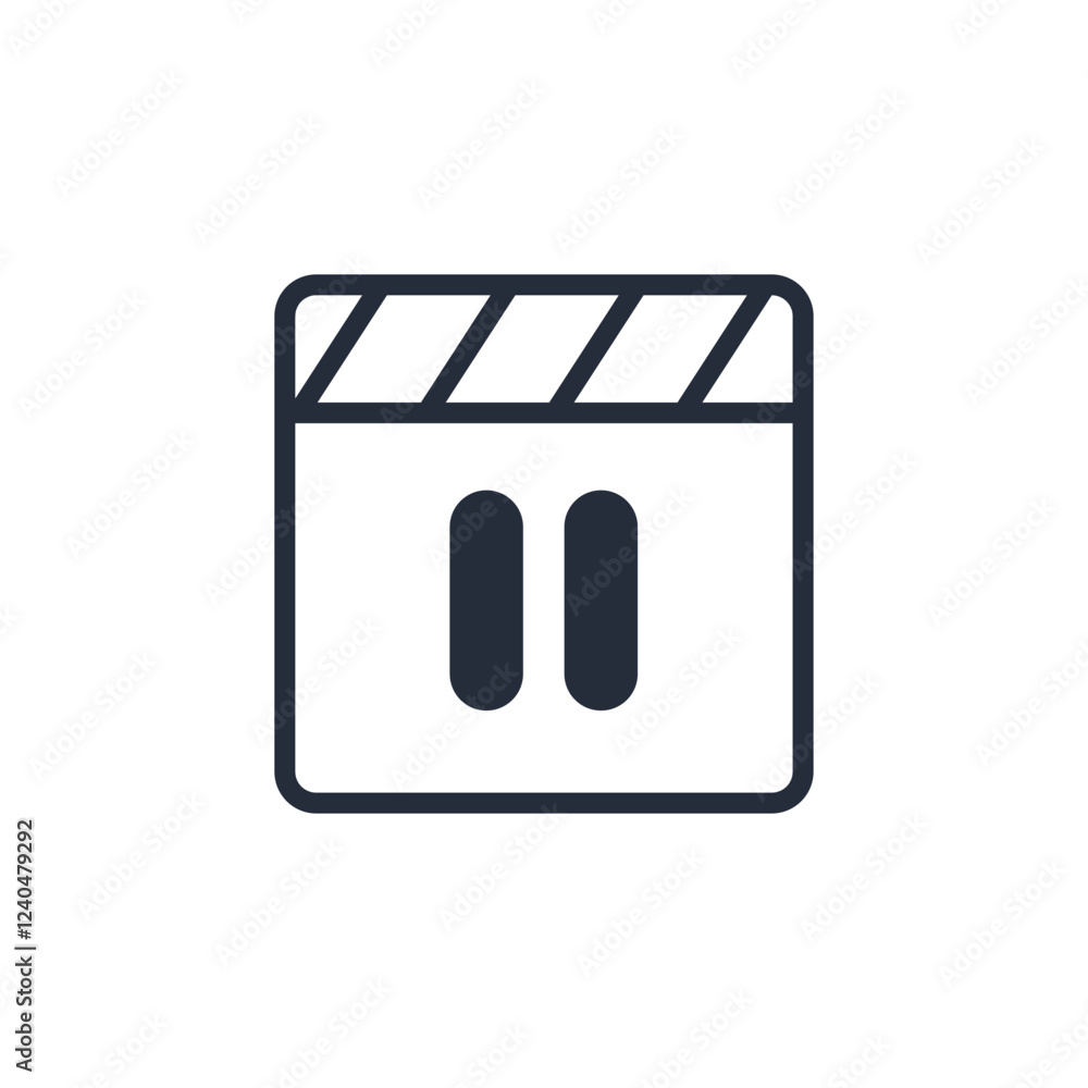 Poster pause icon symbol vector sign isolated on white background illustration for graphic and web design