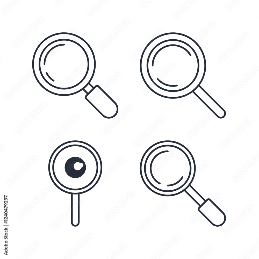 Leinwandbilder simple set magnifying glass icon template color editable. search pack symbol vector sign isolated on